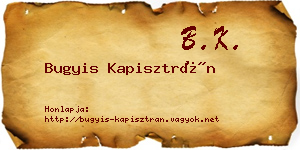 Bugyis Kapisztrán névjegykártya